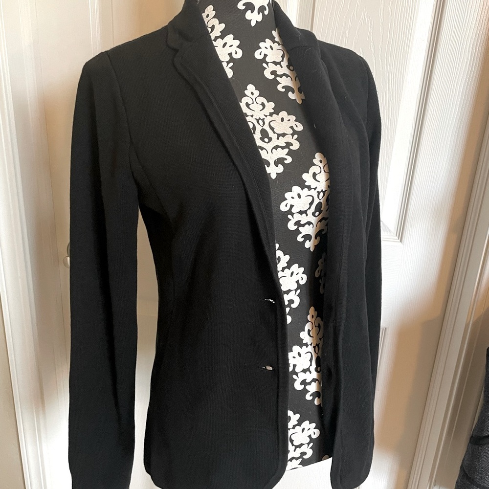 Ann Taylor black knit blazer medium tall